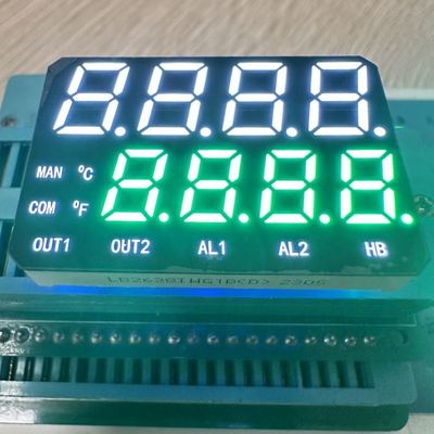 Хорошая цена. High Brightness White /Pure Green Dual Line 7 Segment LED Display Common Anode for Temperature Indicator онлайн