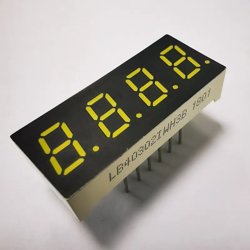 Белый 7,62 мм 4Digit 7 сегмента светодиодный дисплей Общий анод для индикатора температуры 0