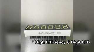 6 Digit 7 Segment Amber LED Display High Efficiency Module